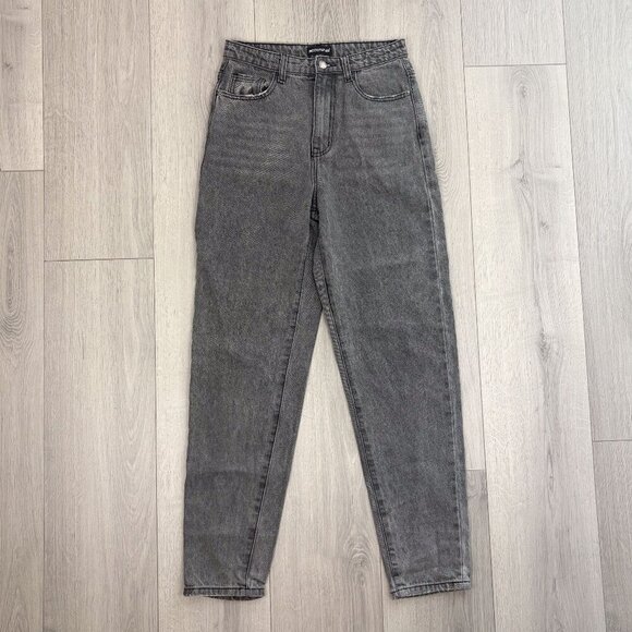 Pretty Little Thing Womens Grey High Waist Mom Jeans 90s Style Size 4 - Picture 1 of 6